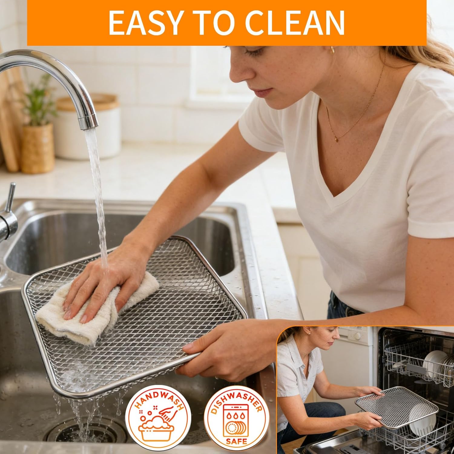 Air Fryer Cooking Tray for Instant Vortex Plus10 Quart, 10.2×9'' Food Grade Nonstick Replacement Parts Rack Grill PanTray Crisper Plate for Innsky CROWNFUL 10.6Qt Air Fryer Oven, Dishwasher Safe