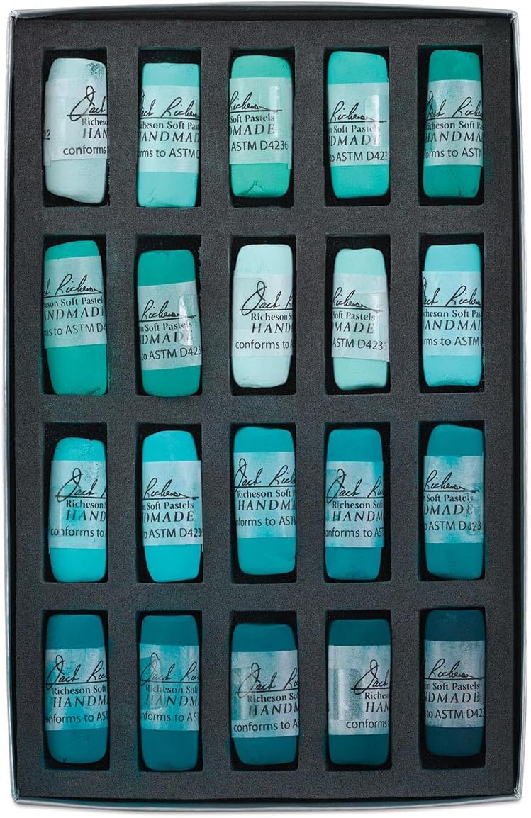 Jack Richeson 422968 Hand Rolled Soft Pastels, Turquoise Green