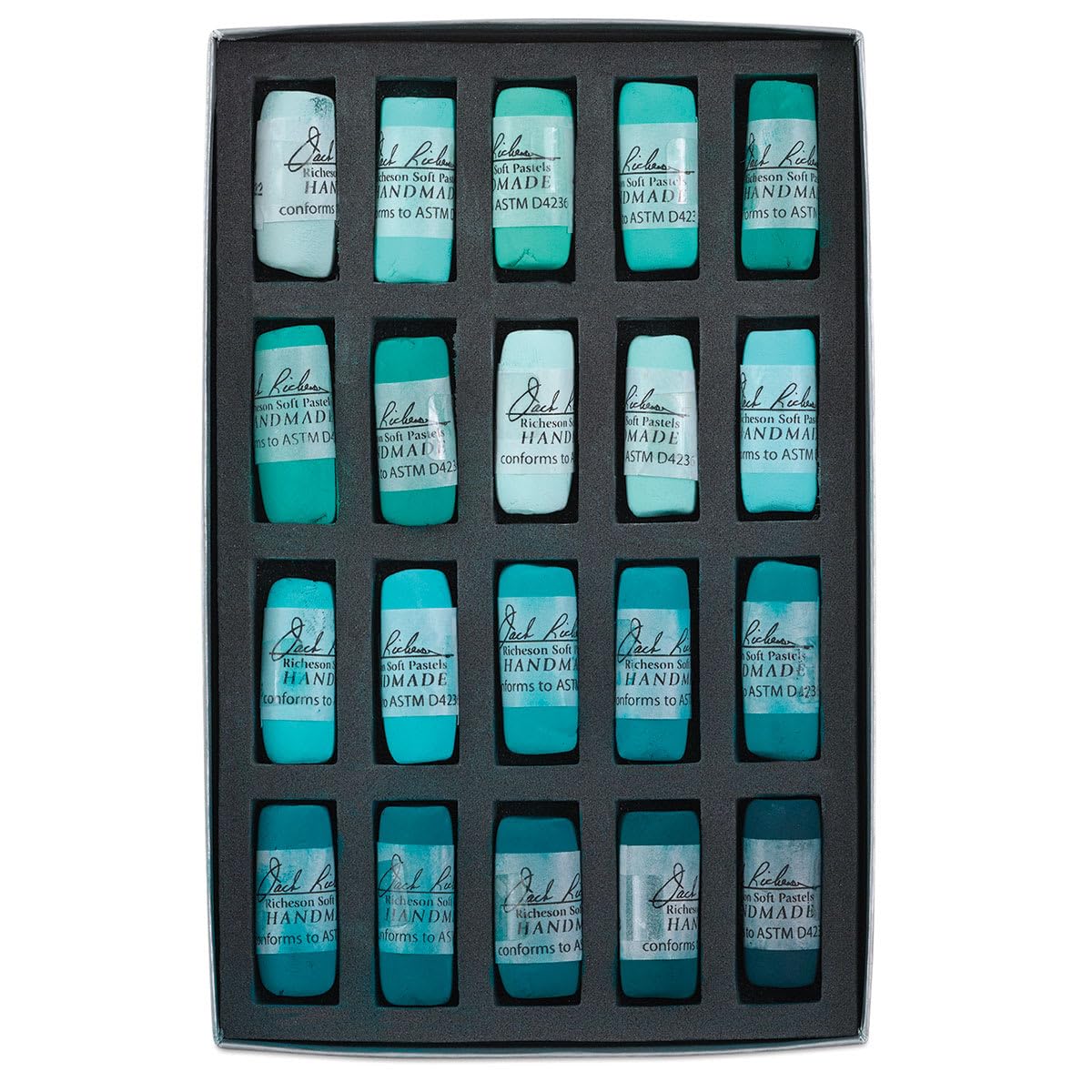 Jack Richeson Hand gerollt Weiche Pastellkreiden Farbe turquioise grün, 20-teilig