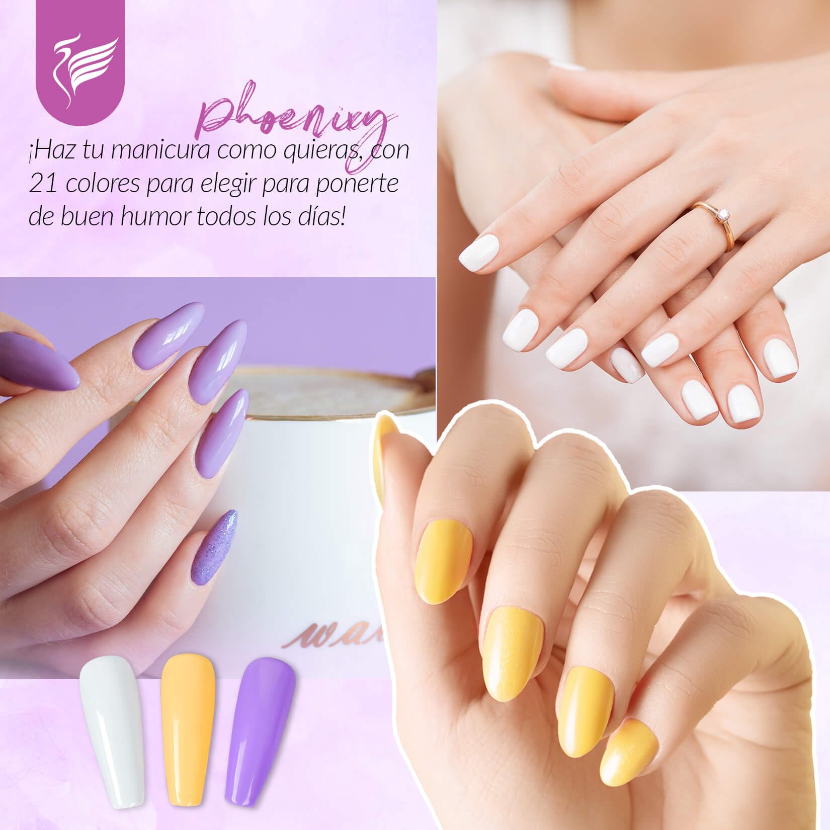 Phoenixy Uñas Semipermanentes Kit Completo con 36W U V/LED Lámpara 24 Colores Esmaltes Semipermanentes con Herramientas Kit Uñas Semipermanentes para Principiantes