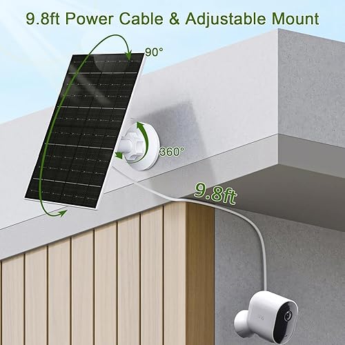 Miniatura 4 de Zivif Panel solar de 7 W para cámaras Arlo Essential 2K (2. generación), Essential XL y Spotlight, cargador USB-C a micro USB para cámaras de
