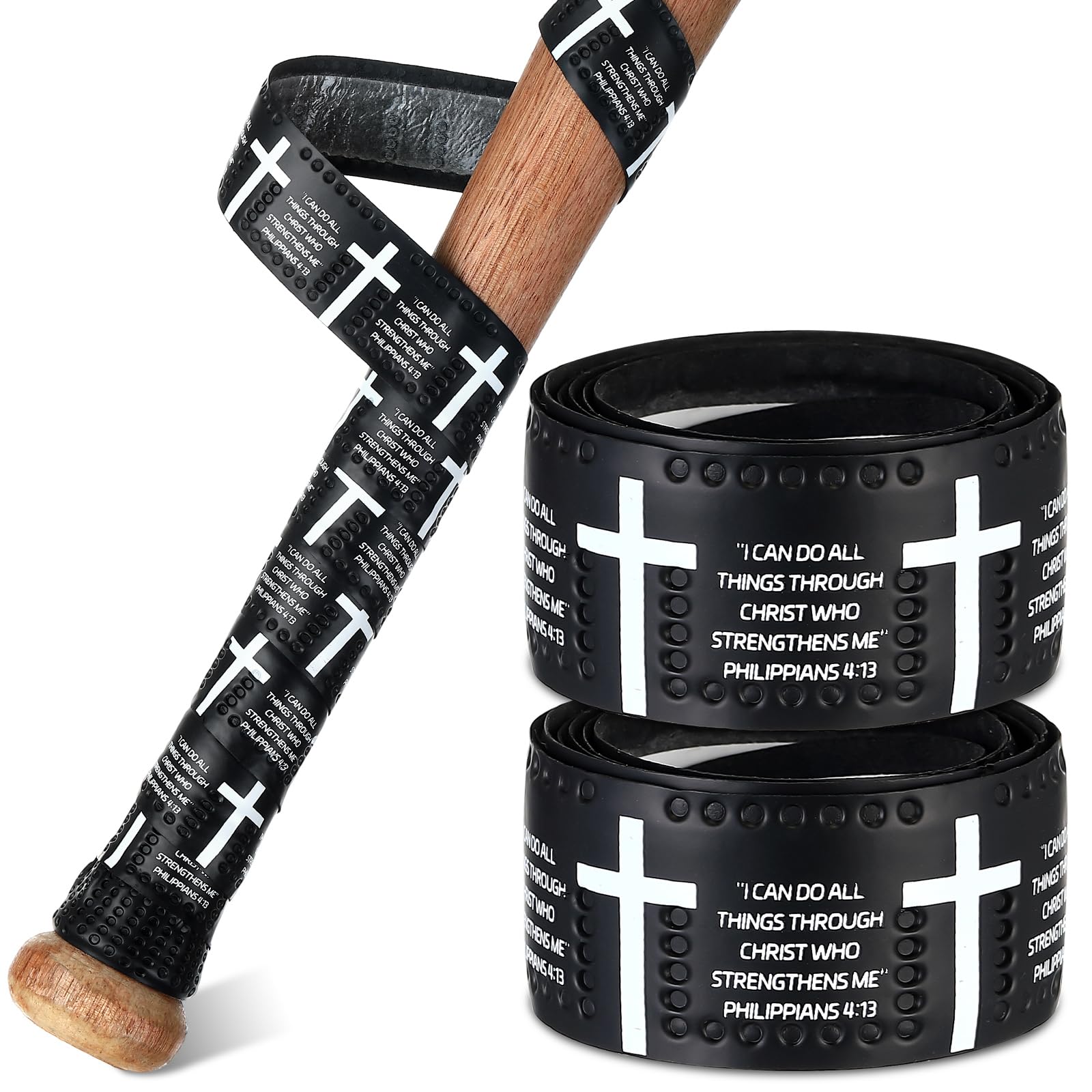 Pushglossy 2 Pcs Baseball Bat Grip Tapes, 1.1mm