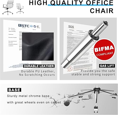 Miniatura 20 de Silla de oficina giratoria con reposabrazos y ruedas, cómodo asiento ajustable para juegos para adultos, silla de trabajo resistente para oficina en