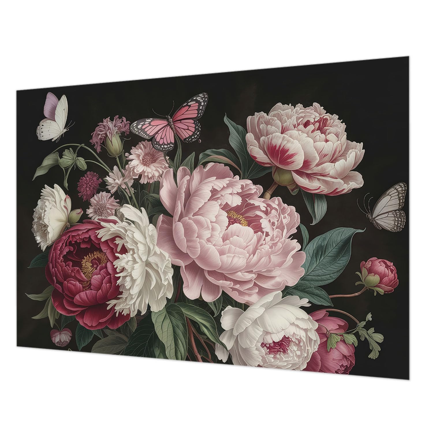 Papier peint intissé pour chambre à coucher motif floral pivoines pour une ambiance cocooning