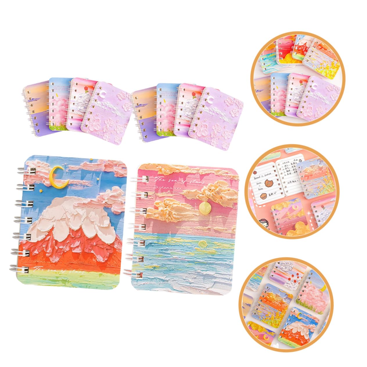 Artibetter 4 Piezas Libretas Espirales Notas Cuadernos de Estudio y Aleatorio Estudiantes y Oficinistas