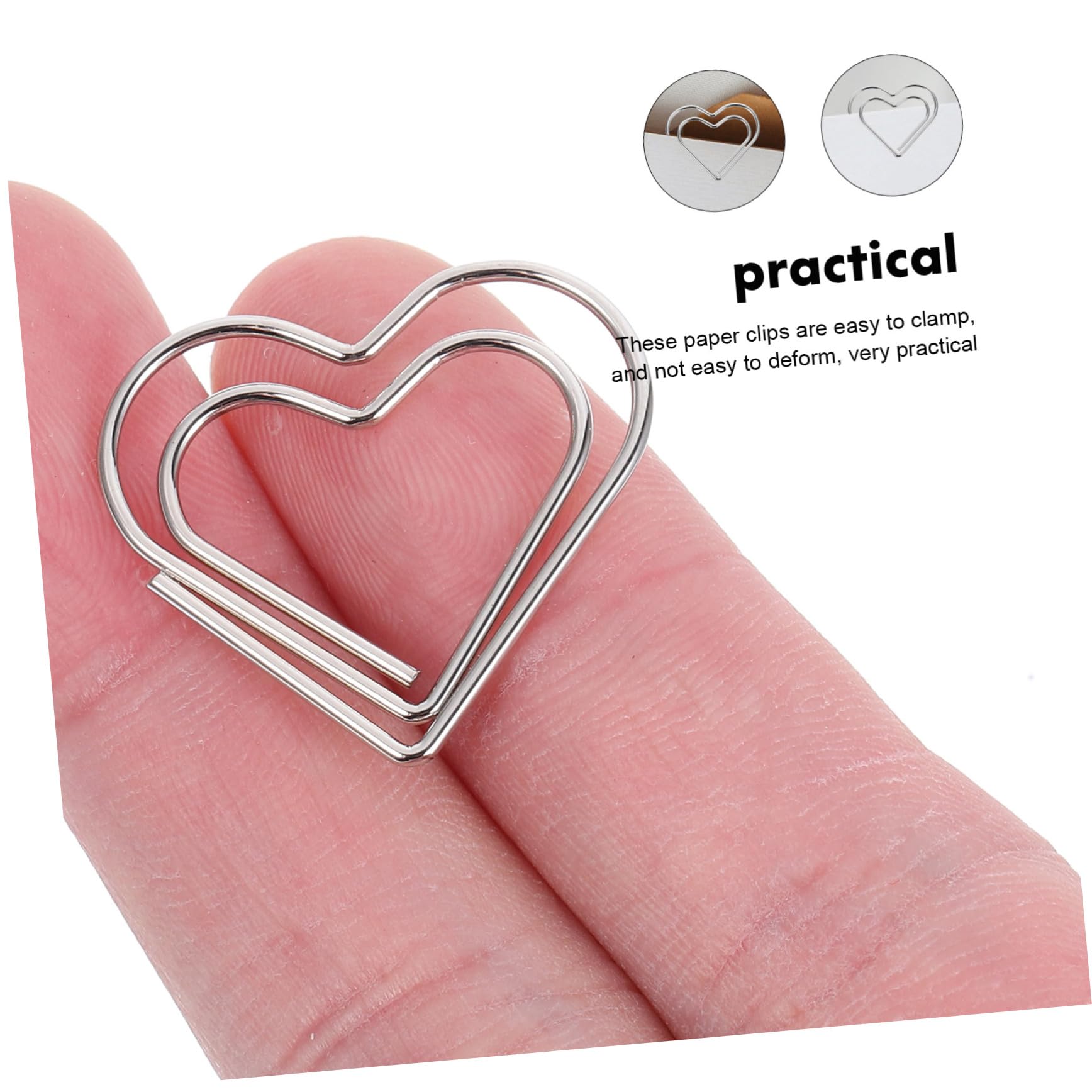 NUOBESTY 500pezzi Graffette Forma Di Cuore Metallo Clip Decorative Per Documenti Ufficio e Scuola Per Memos Note e Segnalibri Accessori Versatili Per Organizzare Documenti