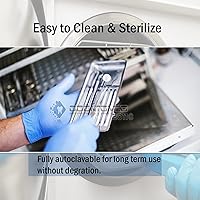 Vista 4 de OdontoMed2011® 10 piezas de espejo bucal dental #5 con mango de acero inoxidable