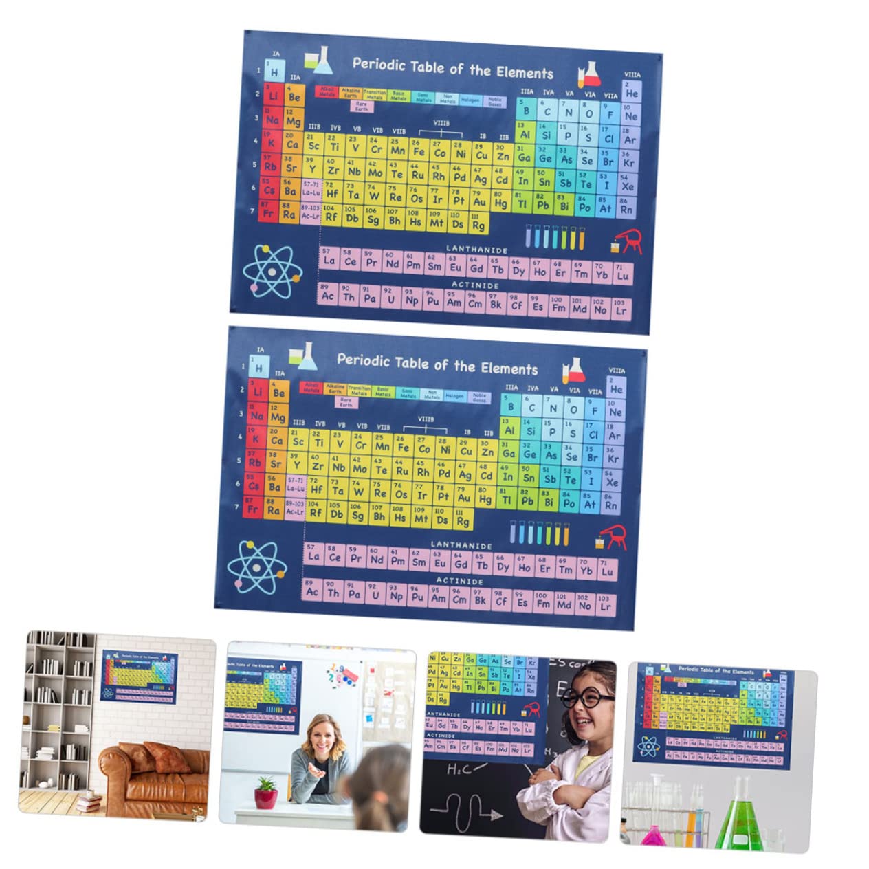 Ciieeo 10stücke Periodensystem Lernposter Dekorative Chemie Wandbilder Für Schule Zuhause Kinderzimmer Leicht Verständlich Und Langlebig Für Schüler Und Homeschooling