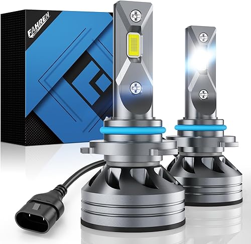 Vista 49 de FAHREN Bombilla LED 9007, 50000LM súper brillante, 6500K blanco frío, bombillas de conducción HB5 de luz alta/baja con ventilador, 60000+ Ultra