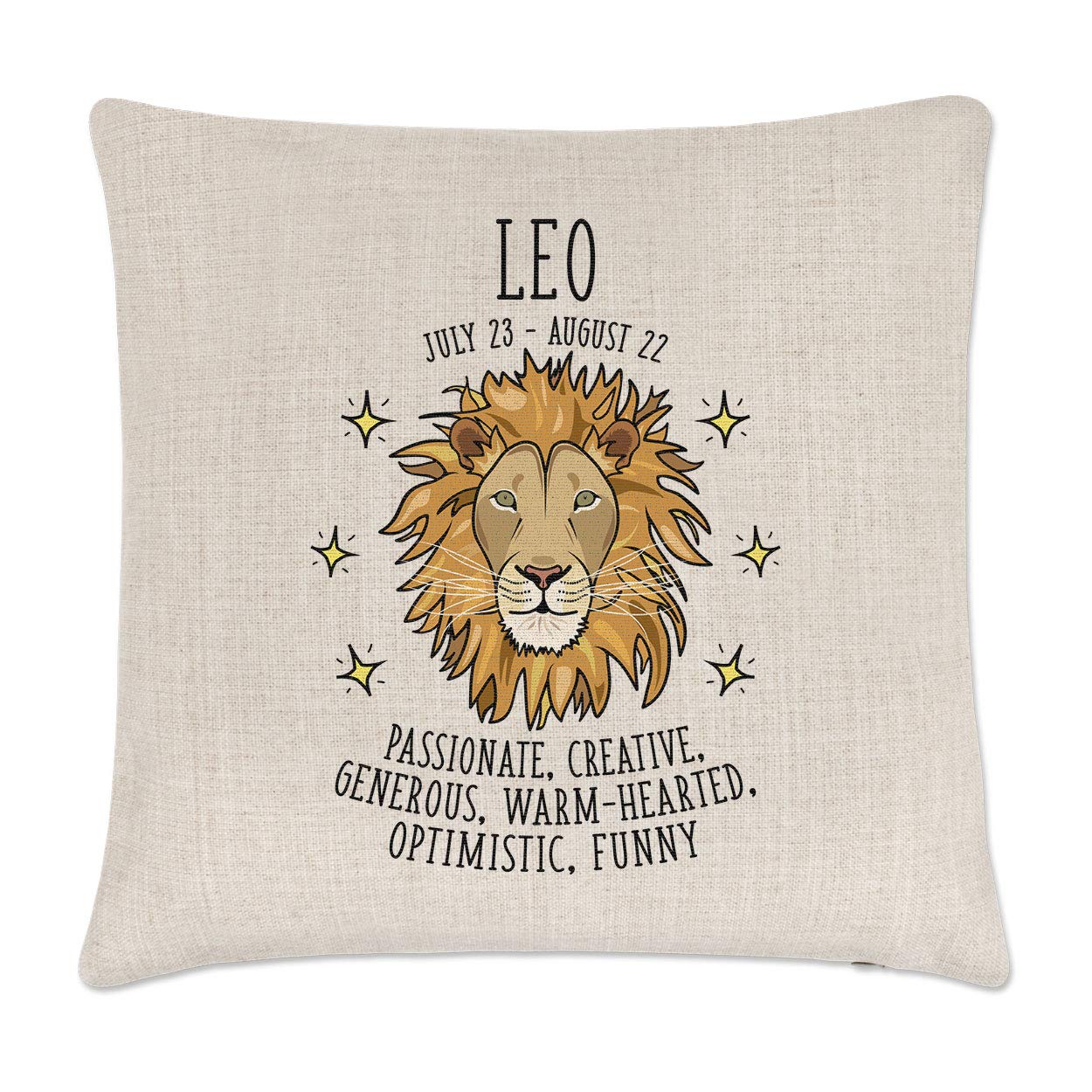 Gift Base Leo Horoscope Linen Cushion Cover