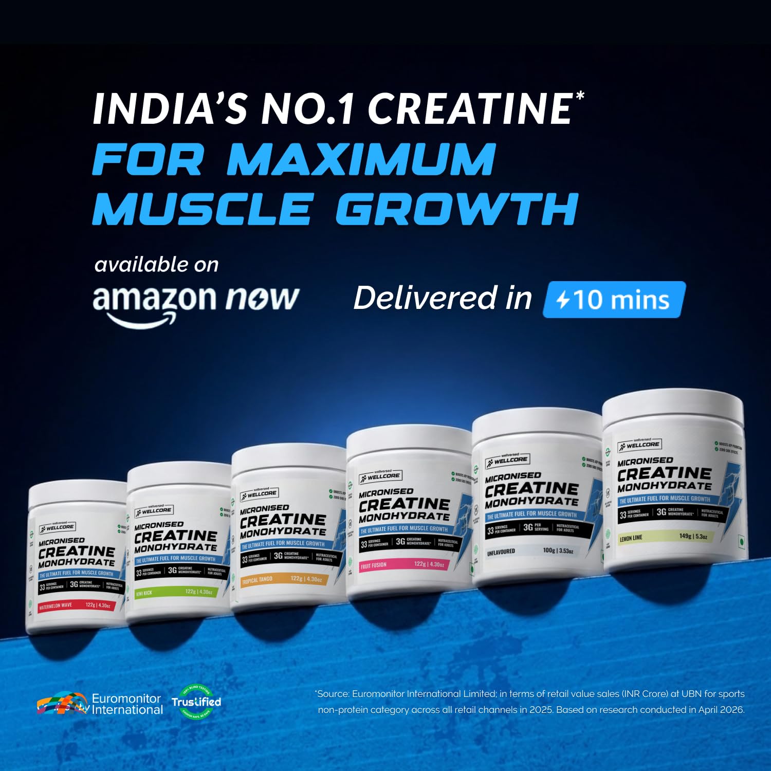 Wellcore Pure Micronised Creatine Powder (33 Servings, Tropical Tango) — Amazon image 3