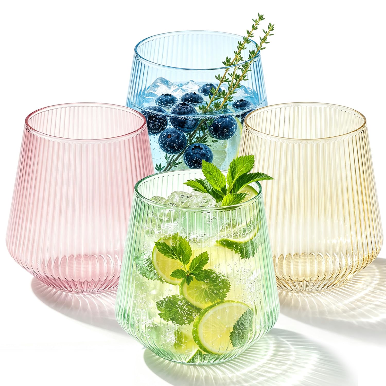 40 Pack Ribbed Plastic Wine Glasses, 12 Oz Disposable Cocktail Glasses — Amazon image 8