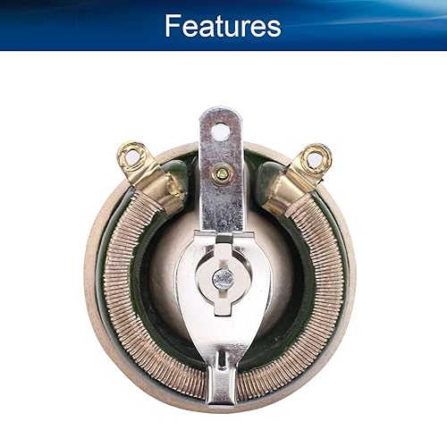 Miniatura 40 de Heyiarbeit Potenciómetro de alambre de cerámica enrollado de 150 ohmios 25 W Resistencia de reóstato variable lineal con perilla para atenuadores