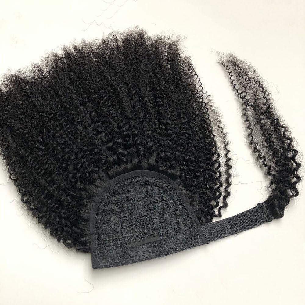 Koński ogon Przedłużanie włosów Afro w kręcone kucyki, 8-24" Clip-in Remy Human Hair(24inch 110g)