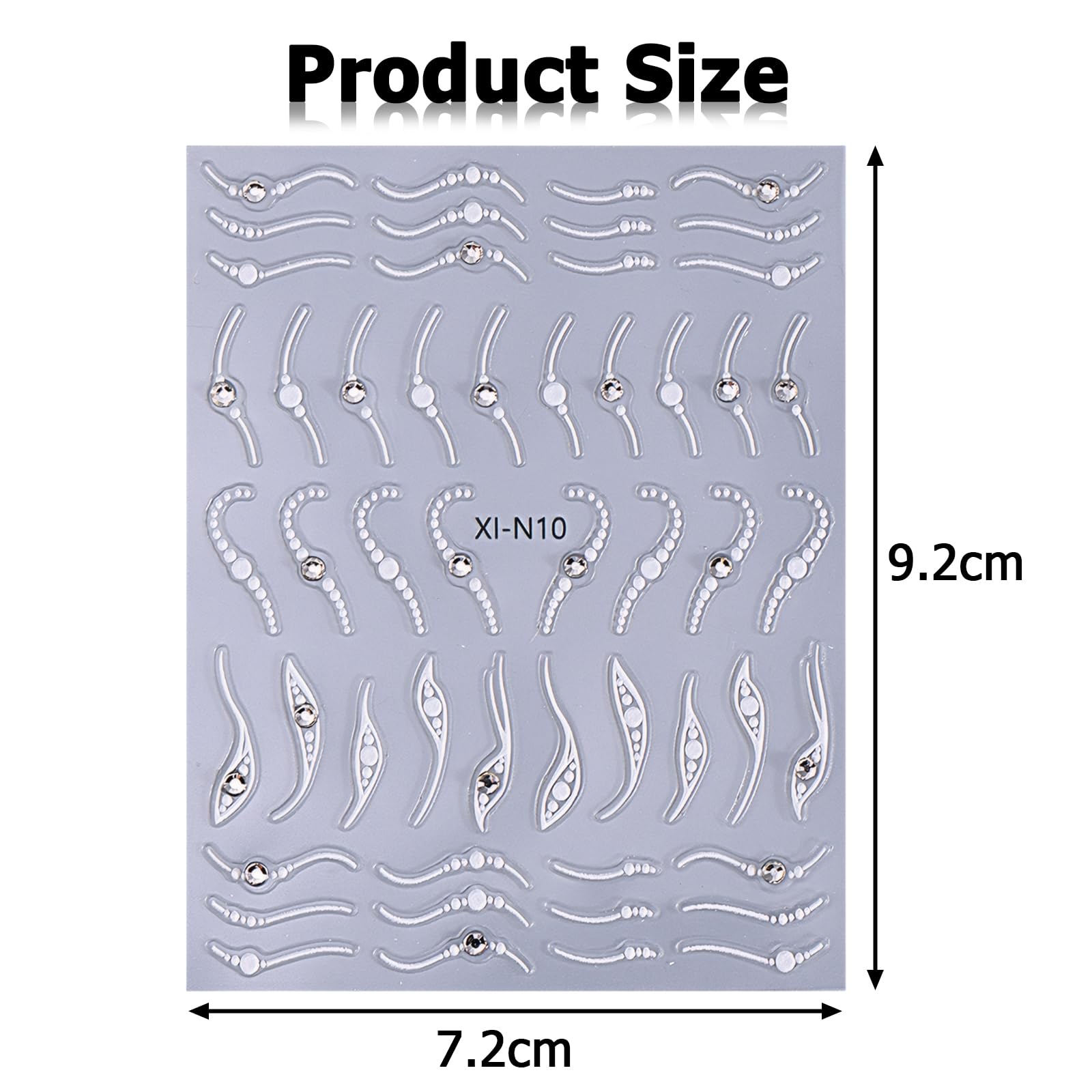 Französische Spitze Nagelsticker 3er-Set – Mit Strass, Selbstklebend, Für Nail Art DIY