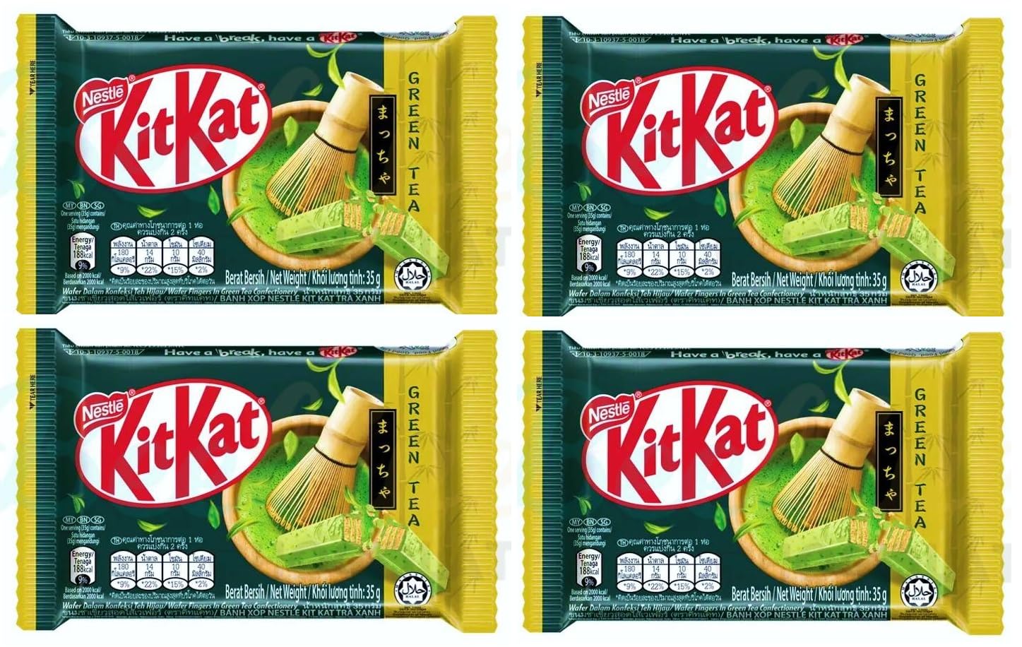 Kitkats Green Tea Matcha Leaves Chocolate Bar a Refreshing New Japanese Flavor Crisp Wafer Enrobed Matcha 4 X 35 Gram Each (From Malaysia) (B0DFD6FT8D) Amazon Price History, Amazon Price Tracker