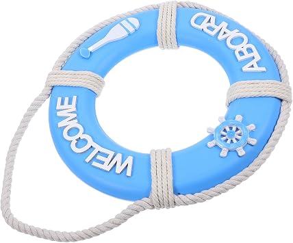NIYANGLE Wooden Hanging Lifebuoy Wall Decor for Home Bar, Mediterranean