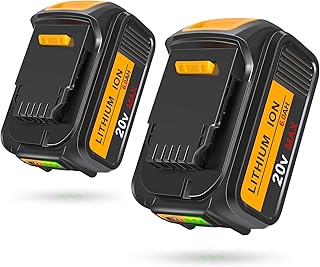 2Packs Replacement for Dewalt 20v Battery with 6.0 Ah High Capacity Compatible with Dewalt 20V Batteries Charger and Tools DCB206 DCB205 DCB204 DCB180 DCB200 (Blue)