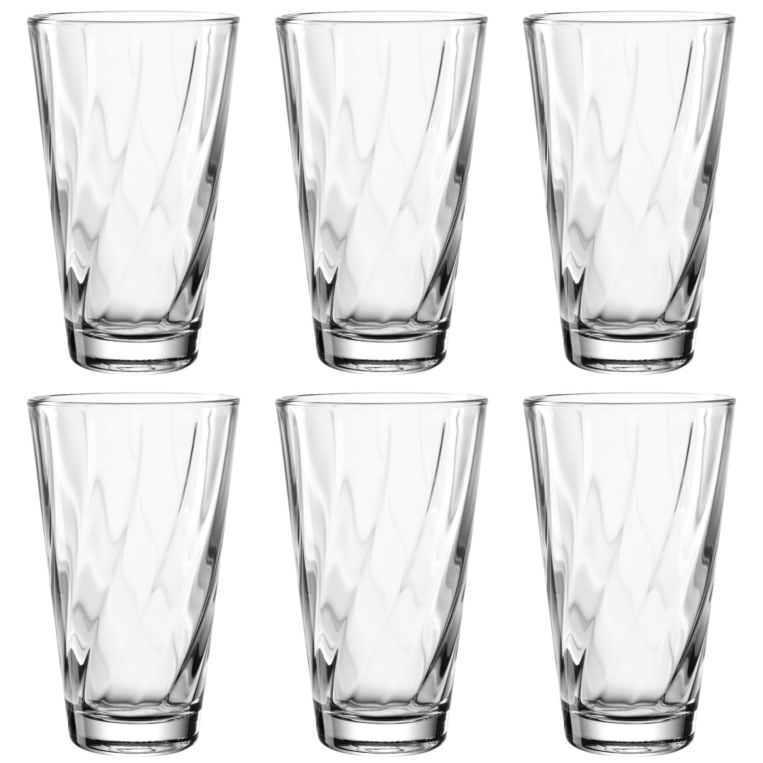 Verres à jus ergonomiques incurvés Leonardo Twist pour une prise en main stable au quotidien