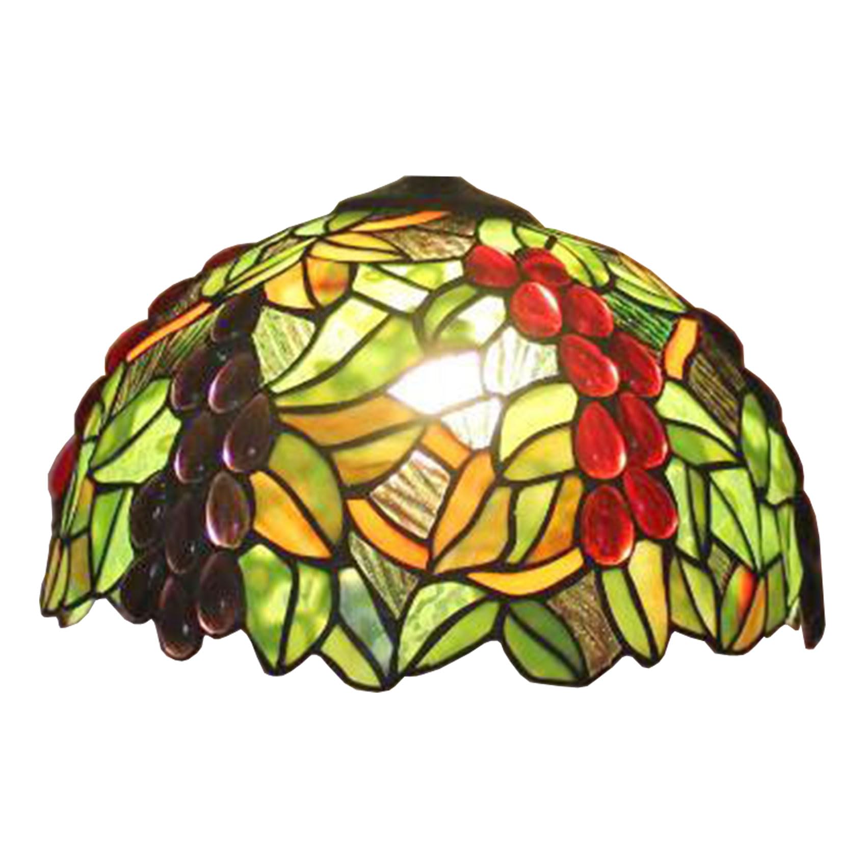 SaryEdge Tiffany Style Lampshade Replacement with Cap, Mediterranean Grapes Stained Glass Lamp Shade Crystal Beads Green Leaf Only for Floor Lamps Table Lamps Pendant Lamps,20"，12"，12"