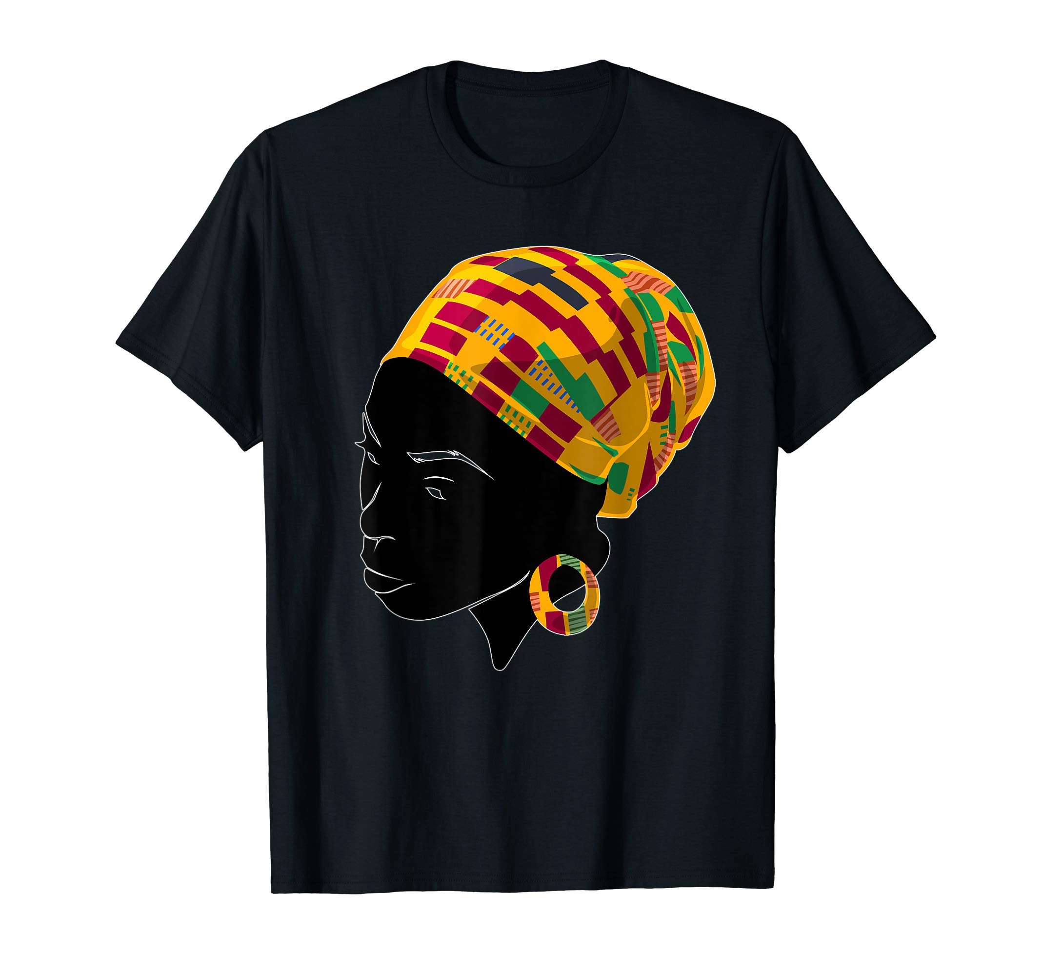 Cute West Africa Strong Black Girls Hat HistoryFunny Kente Cloth Head Wrap Gift For African American Women T-ShirtOEKO-TEX STANDARD 100