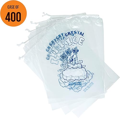 Miniatura 3 de Infinite Pack Bolsas de hielo de 8 libras con cordón, 400 bolsas de cubitos de hielo rellenas a máquina, resistentes y reutilizables para