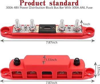 Amazon.co.jp: 300A 配電ブロックバスバー 300A ANLヒューズ付き 4X 5