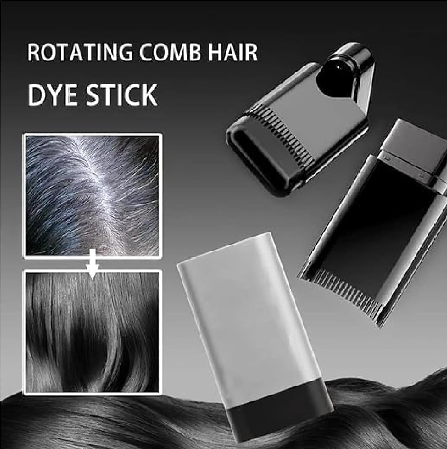Umite Chef Instant Hairline Powder Stick for Women & Men β Waterproof Hairs Root Cover Up, Gray Hair Concealer, Long-Lasting Scalp Touch Up Stick, Natural Black Hair Shadow Filler - Black 4