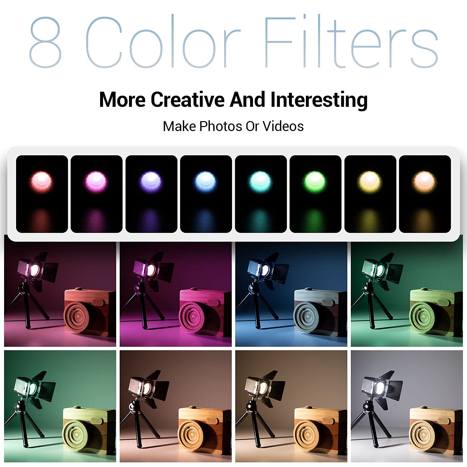 SMALLRIG RM01 Kit Luce Video LED (3 pz), Kit Luce Fotocamera Portatile Mini Cubo con 8 Filtri Colore, Luce Dimmerabile Fill Fotografia 5600K CRI95 per Smartphone, Action e Fotocamera DSLR - 3469
