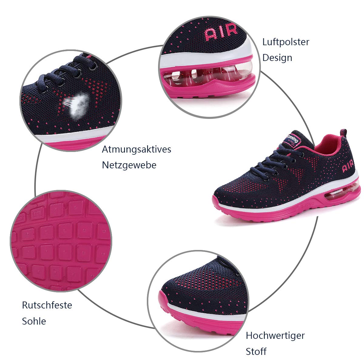 Uomo Donna Air Scarpe da Ginnastica Corsa Sportive Fitness Running Sneakers Basse Interior Casual all'Aperto 34-46 EU