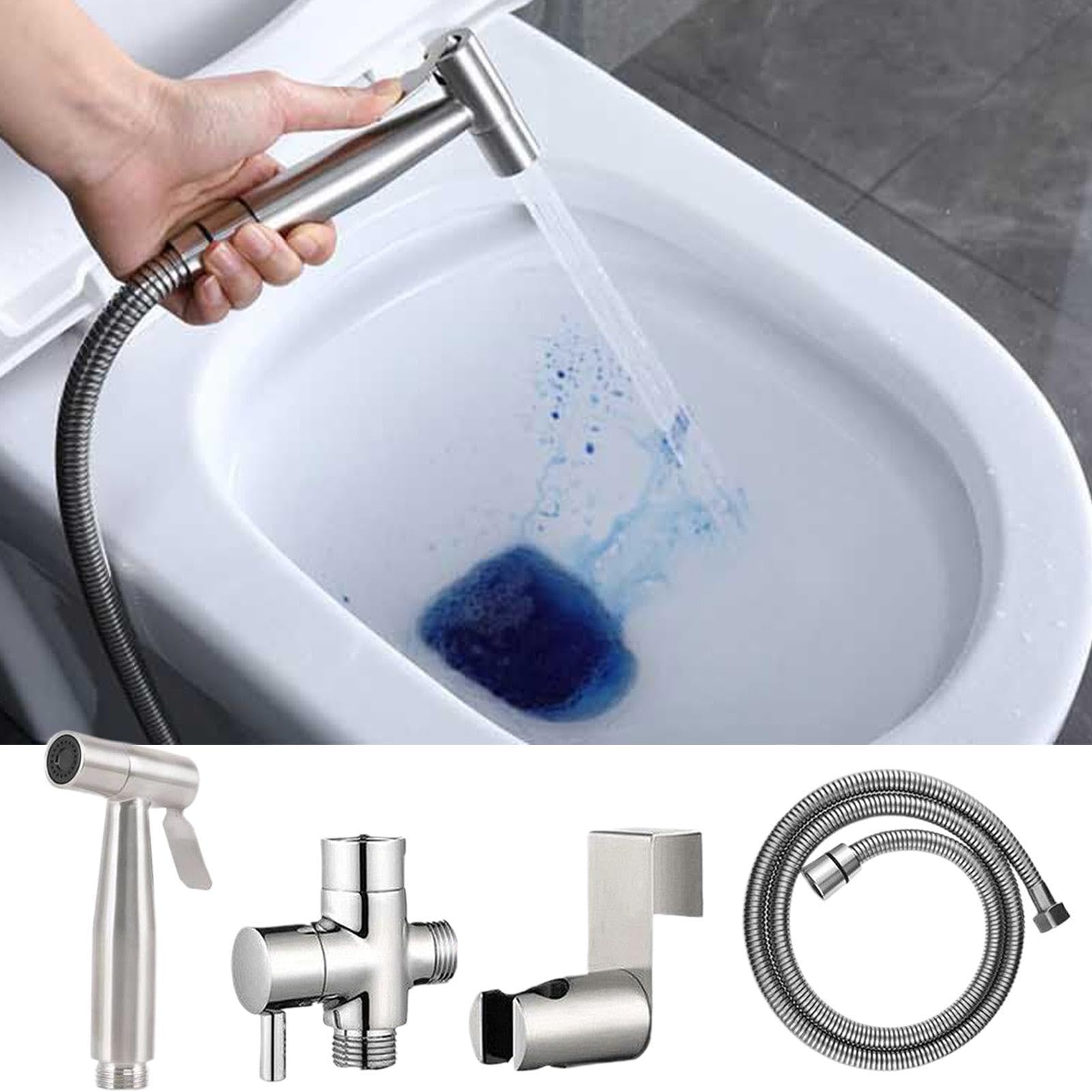 Tubo Bidet per WC Getto Igienico Portatile Autopulente | Spruzzatore Bidet Da Bagno Per WC Lavaggio Bambini Animali Domestici Pannolini Bagno Set