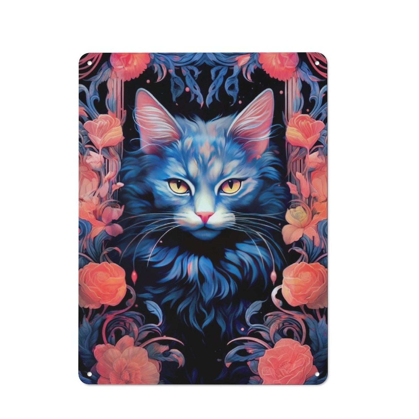Junmoney Kitty Dreamscape Printed Metal Sign 40X30cm For Café Or Restaurant, For Hospitality Interior Collectors
