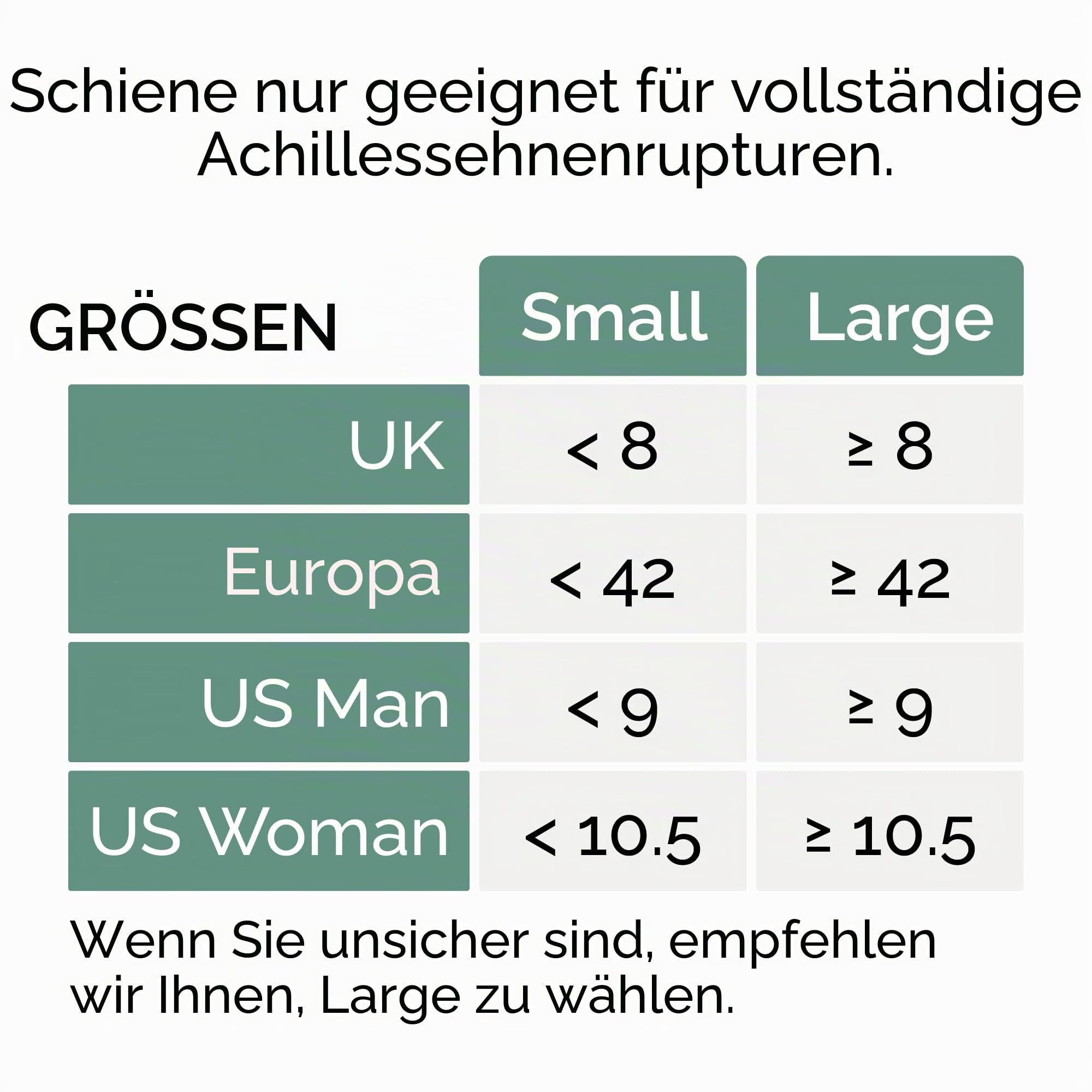 Nachtschiene für Achillessehnenruptur, NUR für VOLLSTÄNDIGE Achillessehnenruptur - VOR DEM KAUF: 1. GRÖSSE UND SEITE auswählen 2. EINEN ARZT konsultieren