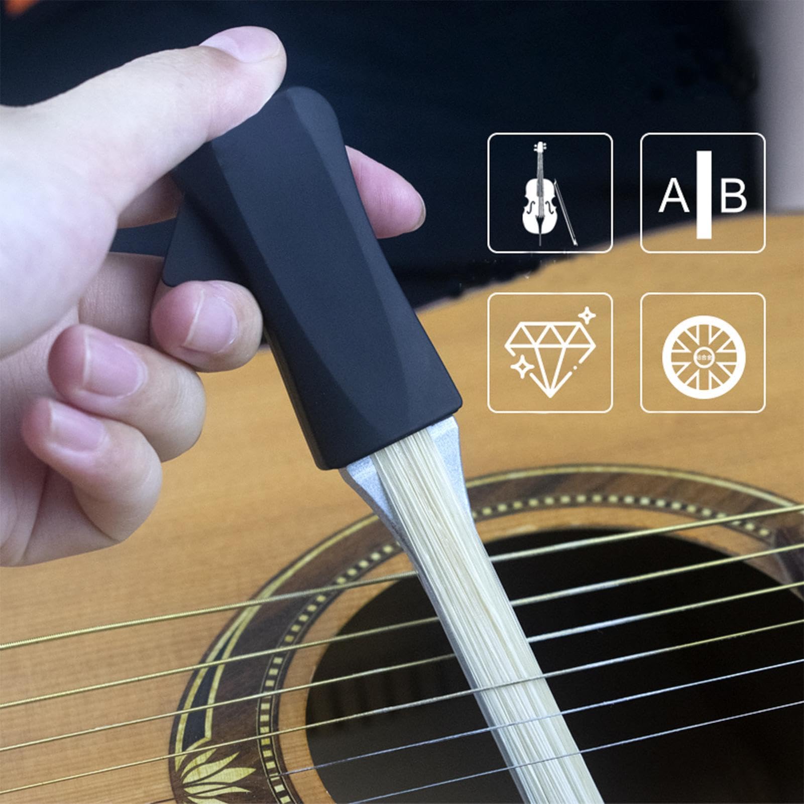 Guitar Playing Aids-Hovevags Guitar Bow, intégré, bâton de guitare double face | Instrument à chaîne effondrée polyvalent avec poignée confortable, support de jouabilité avancé pour les musiciens,