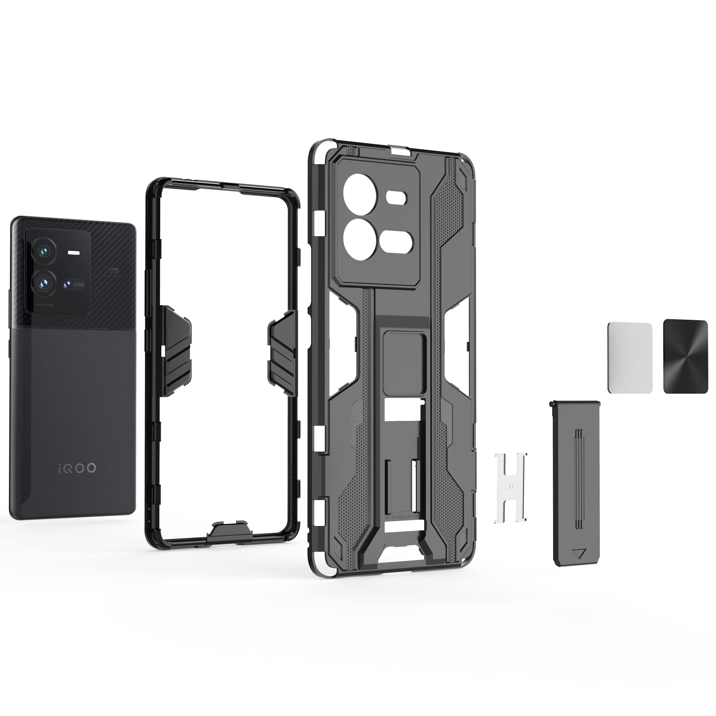 RanTuo Case for vivo iQOO 10 Pro, Detachable TPU+PC 2-in-1 Heavy
