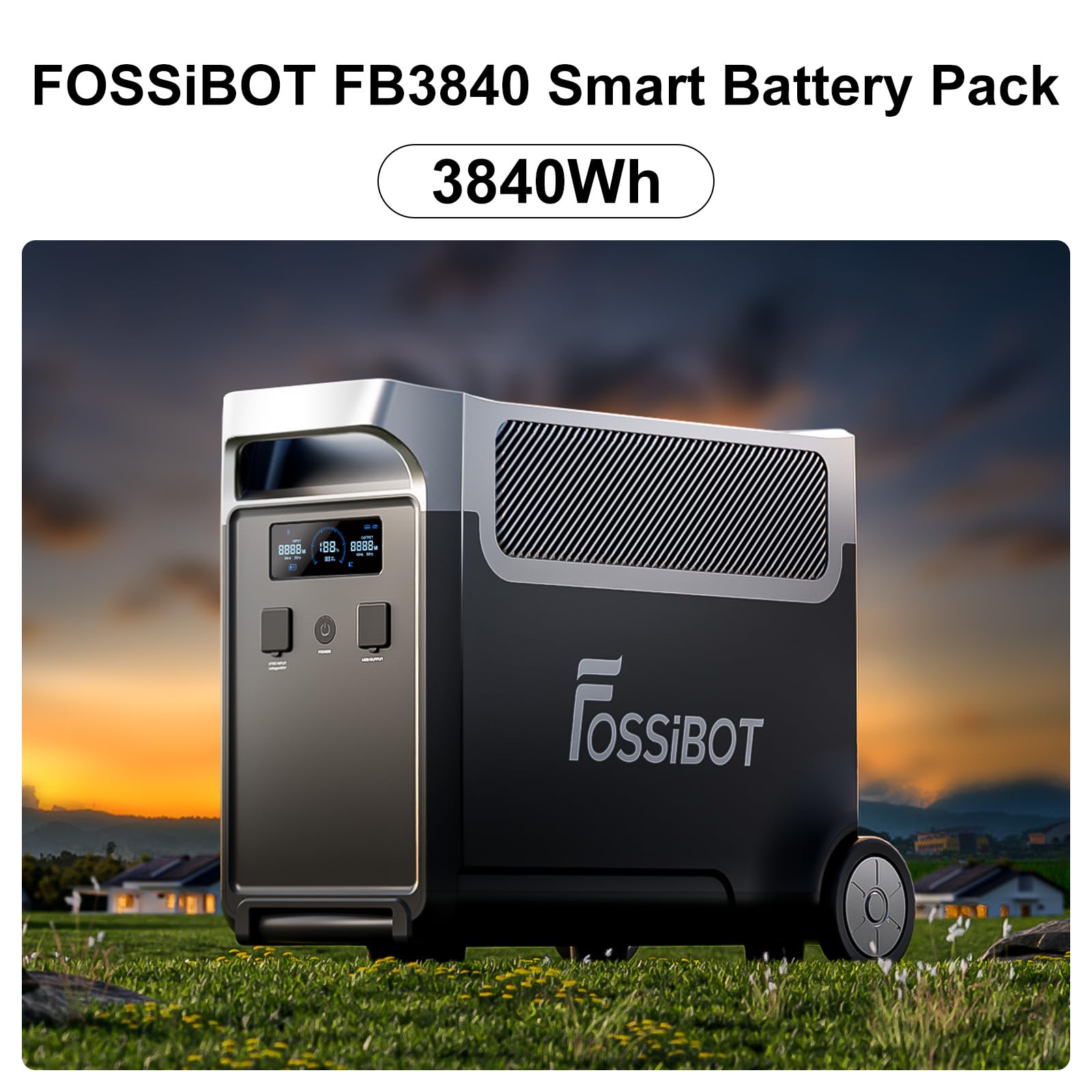Bateria dodatkowa FOSSiBOT FB3840, akumulator LiFePO4 3840Wh do F3600 Pro, 6500 cykli, szybkie ładowanie