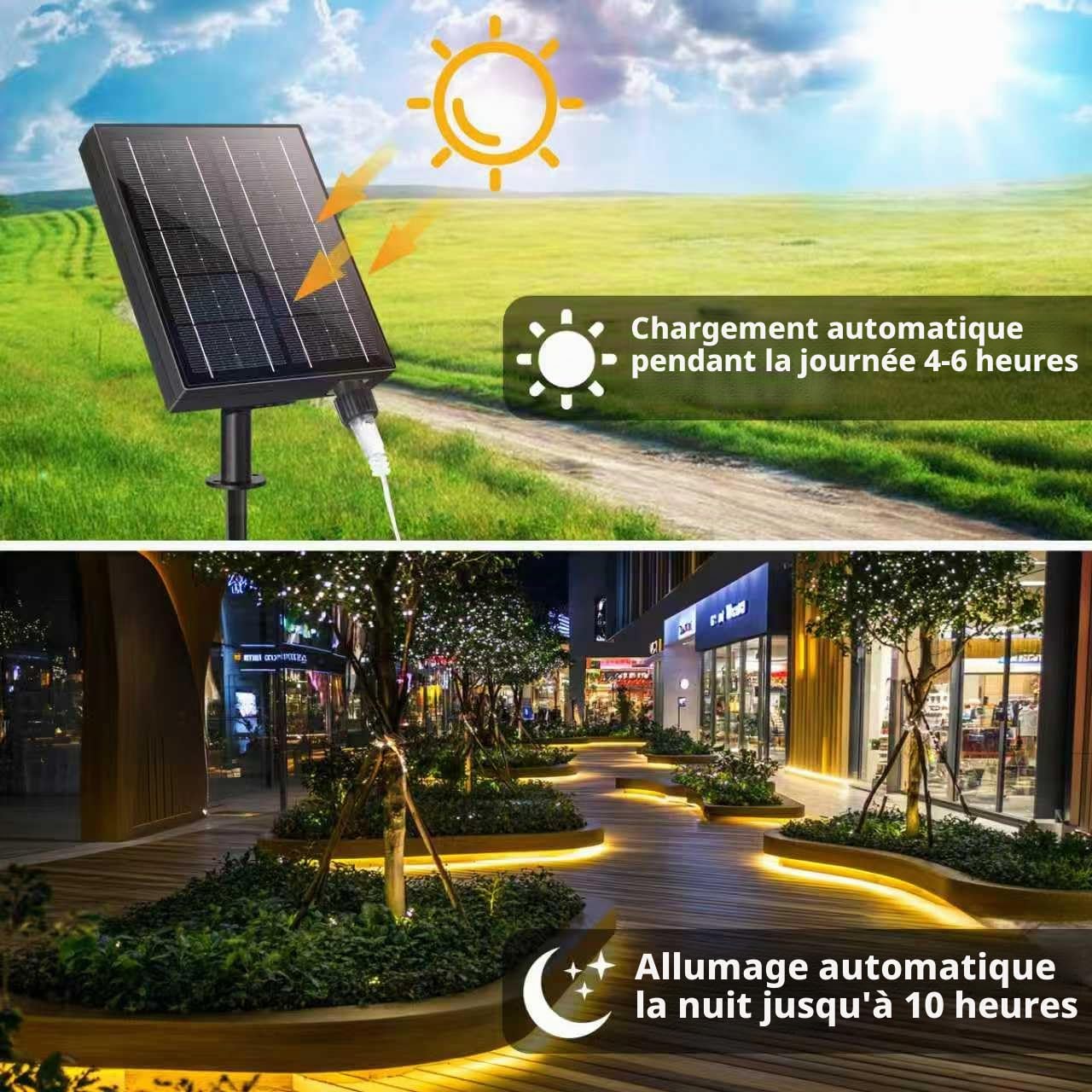 53M 500LED Guirlande Solaire Exterieur, Super Lange LED Schlauch Chaîne lumineuse, IP65 étanche à l'eau 8 Modi Guirlande Lumineuse Solaire, für Garten Terrasse Schlafzimmer Party, Mariage, Deko