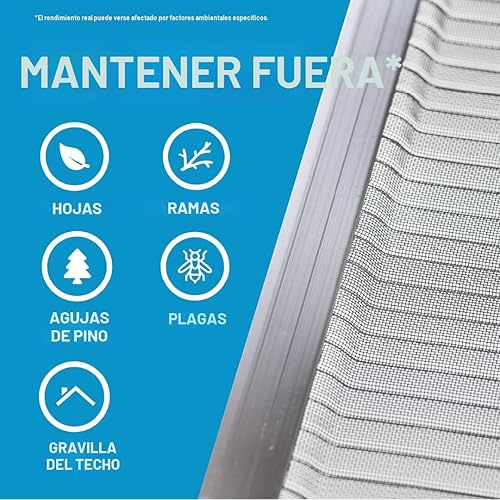 Miniatura 5 de Raptor Tapa de micromalla de acero inoxidable para canaleta, grado profesional, para proyectos DIY, adapta cualquier tipo de techo o canaleta