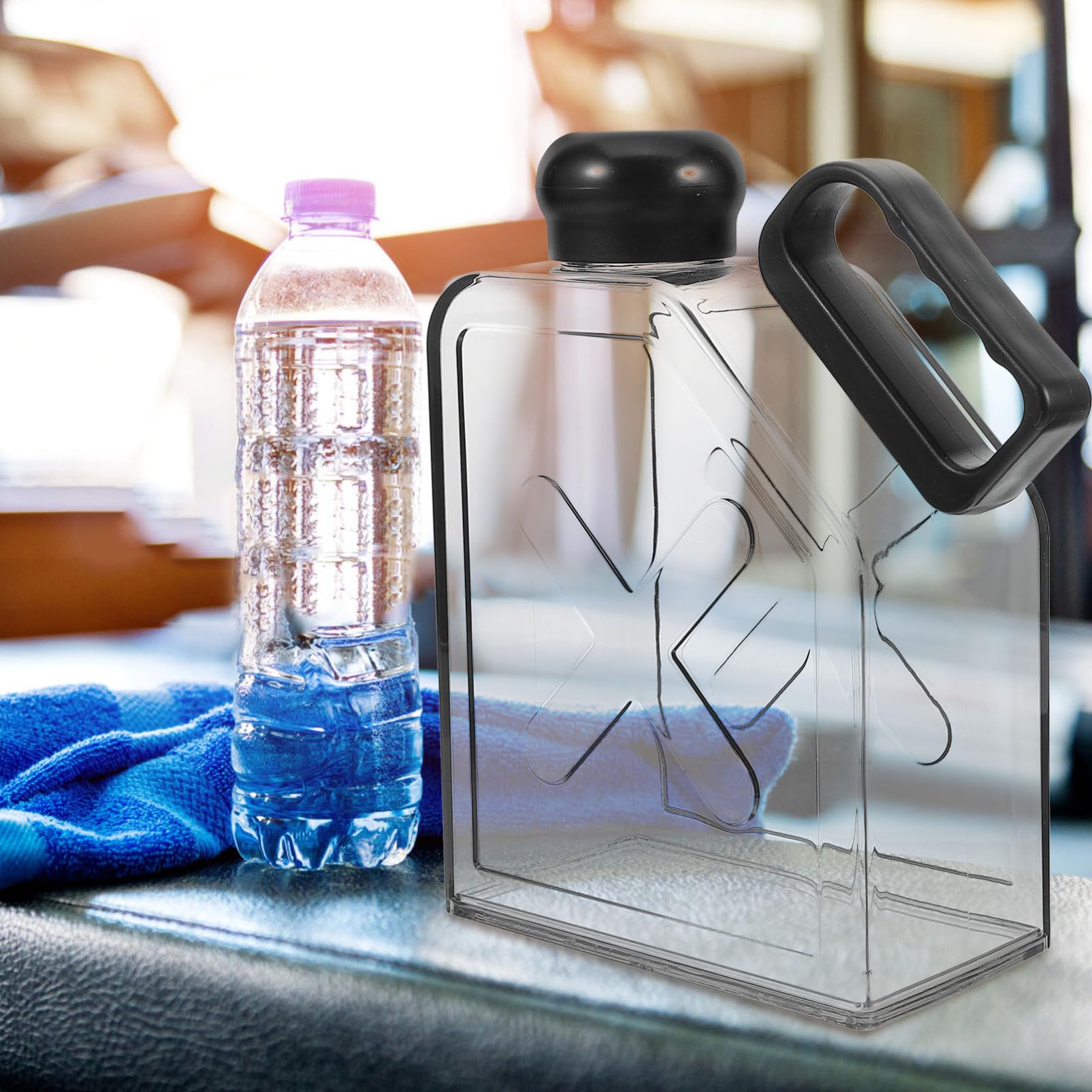 POPETPOP Tragbare Sportwasserflasche Flache Wasserflasche Für Unterwegs Flache Wasserflasche Für Die Tasche Wasserflasche Mit Griff Tragbare Wasserflasche Faltbare Wasserflaschen