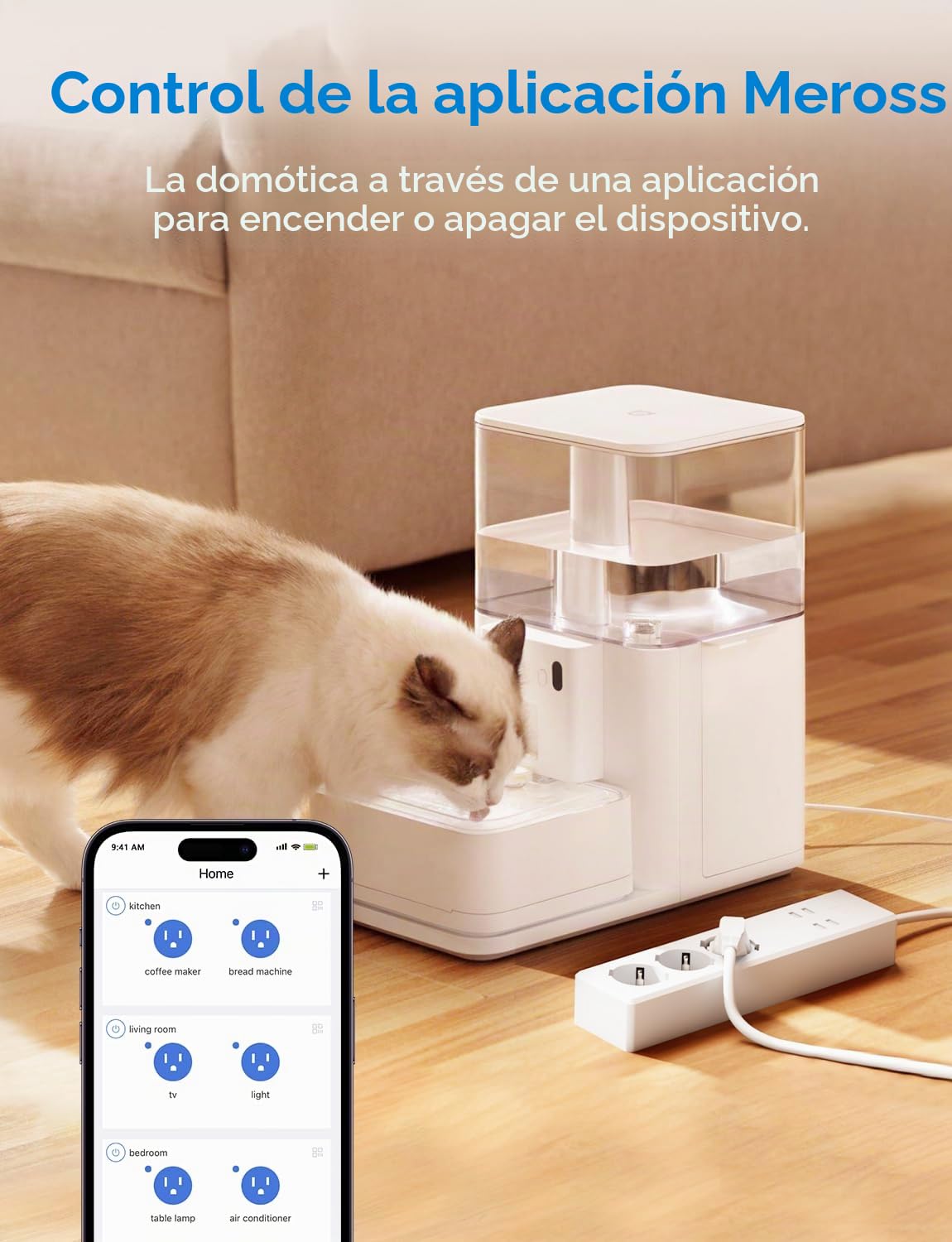 meross Regleta italiana Alexa multienchufe inteligente con USB WiFi con 3 tomas CA 4 puertos USB, enchufe inteligente protección contra sobrecarga, compatible con SmartThings, Alexa, Google y App