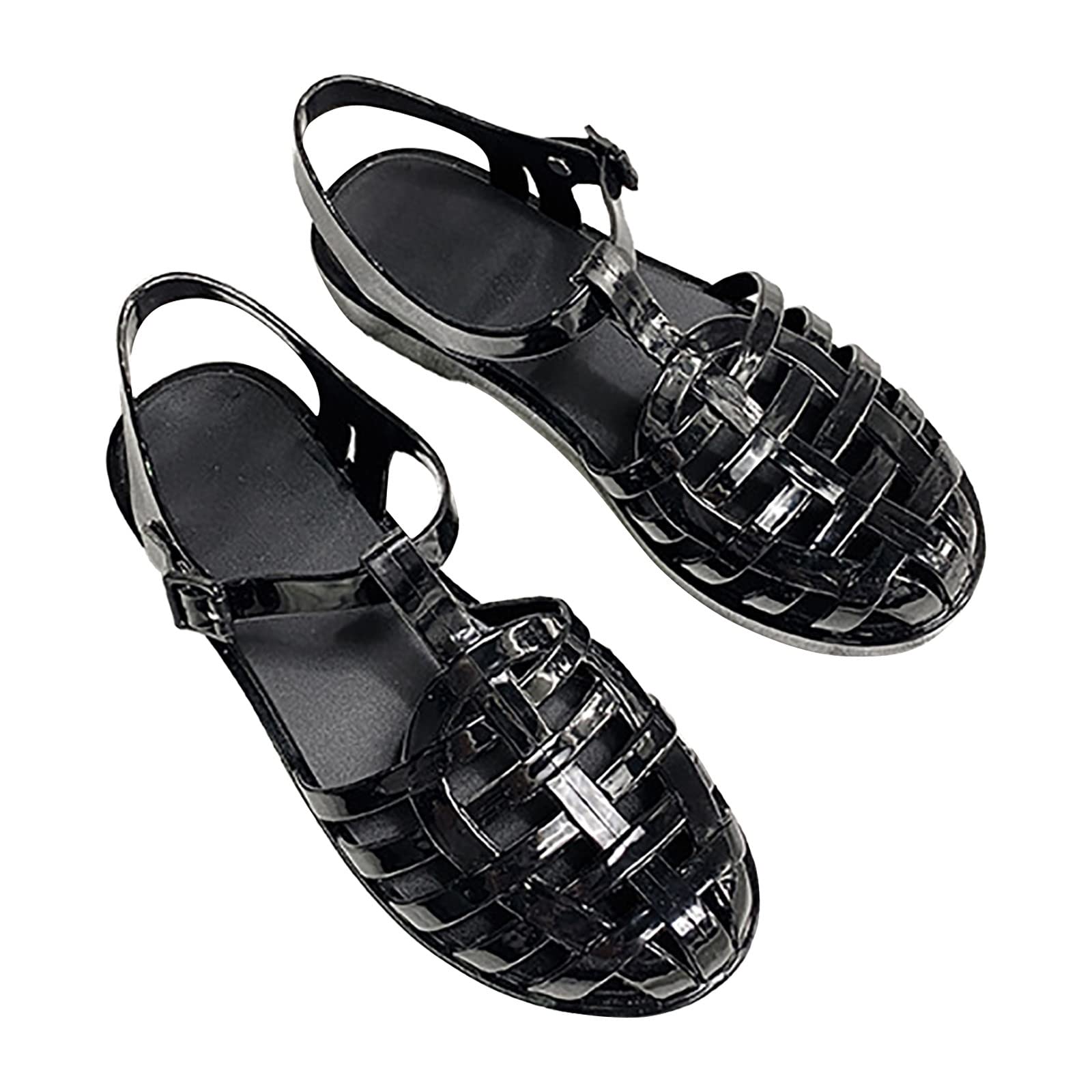 Sandalias bajas de mujer a la esclava – Chanclas de plástico cerradas