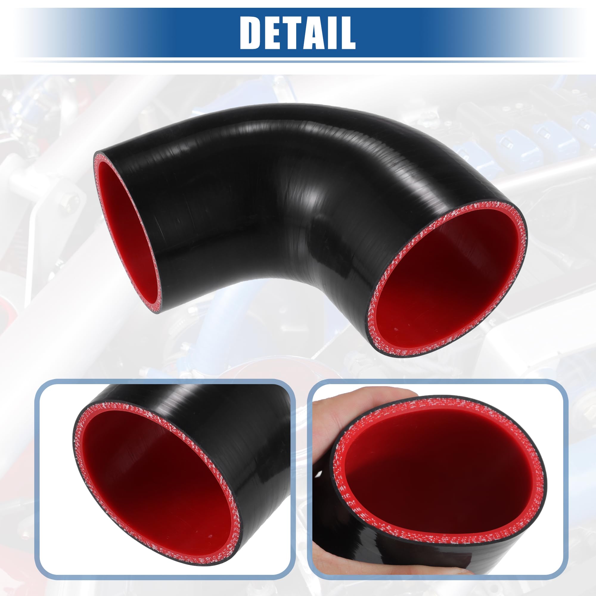 QUARKZMAN Tuyau Silicone Coudé 90° 70mm à 76mm - Renfort Robuste Pour Circuit De Refroidissement Auto