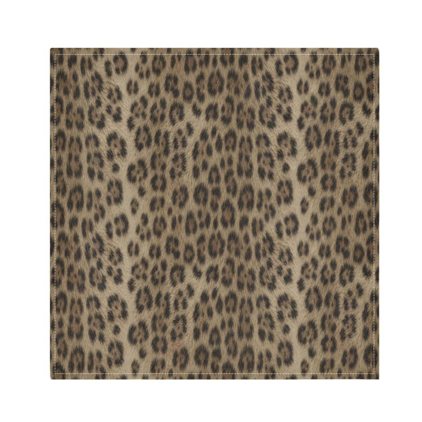 Ttgoth Leopard Print Cloth Napkin Set of 6 Washable & Reusable Dinner Napkins for Dining Table, Banquets, Wedding, Party, 50x50 cm