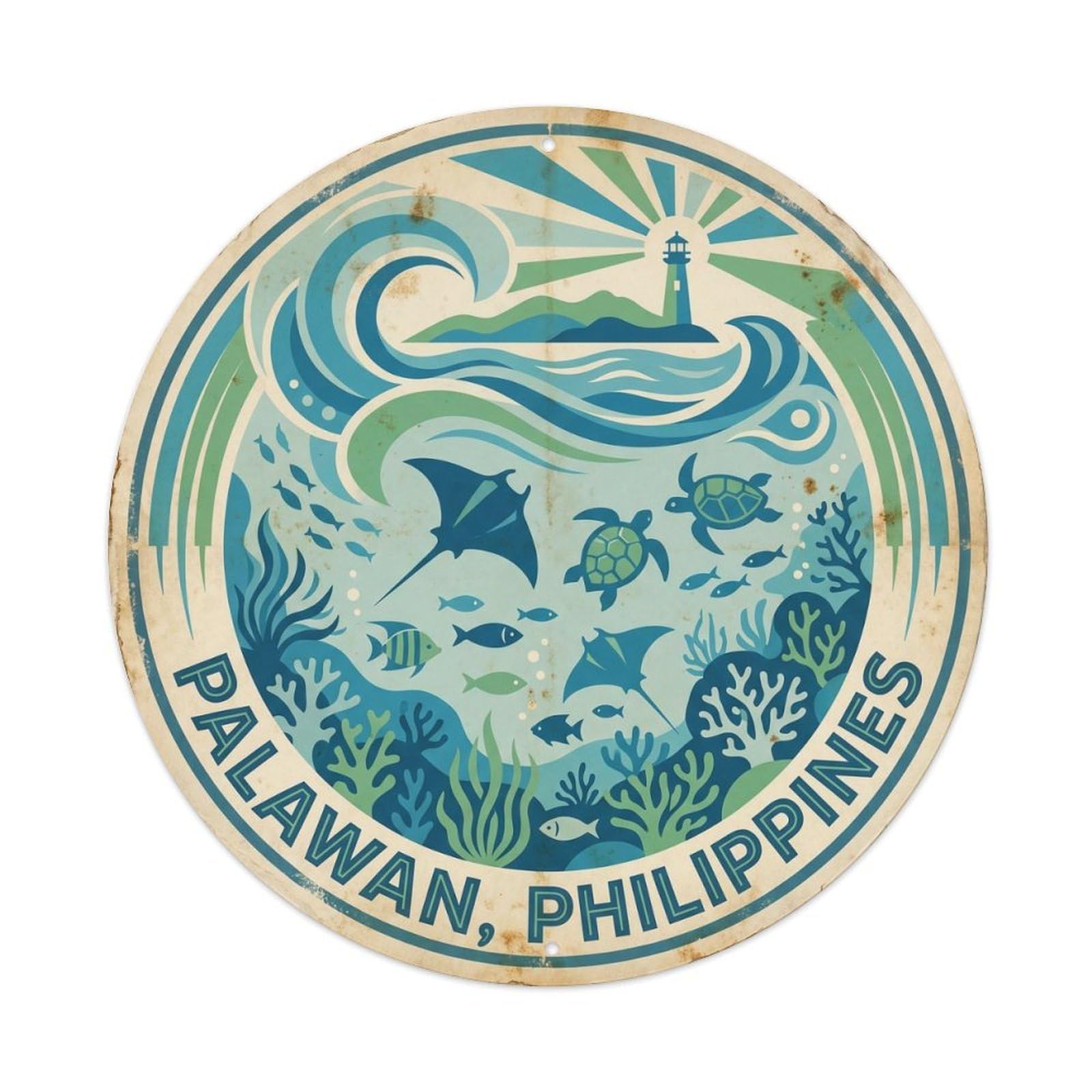 Tubbataha Marine Reserve Palawan Wildlife Reef Metal Tin Sign