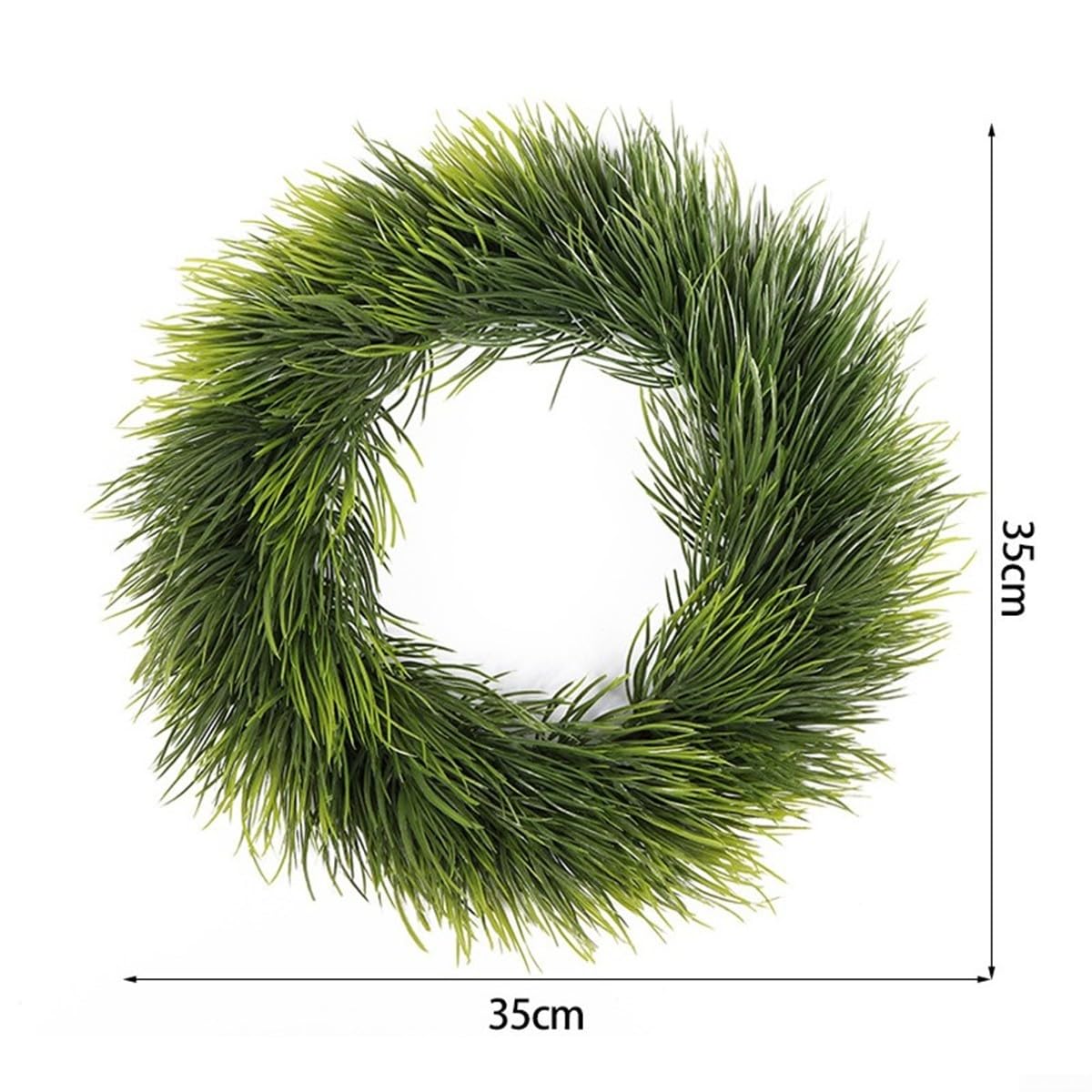 Couronne de Noël décorative classique - Couronne de Noël artificielle pour intérieur et extérieur - Décoration murale, porte, escalier - Vert (35 cm)