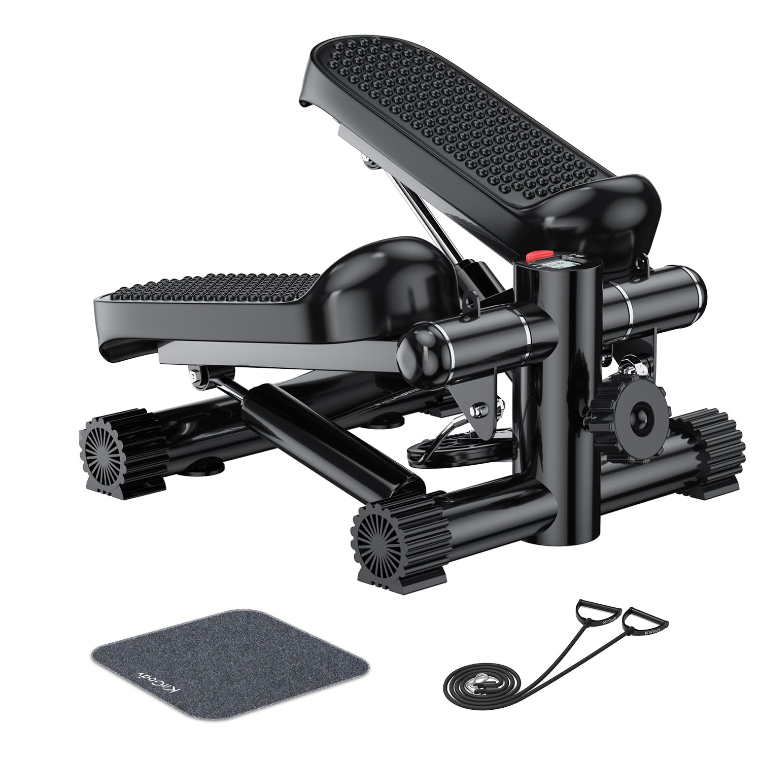 Steppers for Exercise at Home, Mini Stair Stepper with Resistance Bands, Exercise Stepper Machine Under Desk Stepper 330 lbs Capacity, Stair Stepper for Home Workout with Stable Device