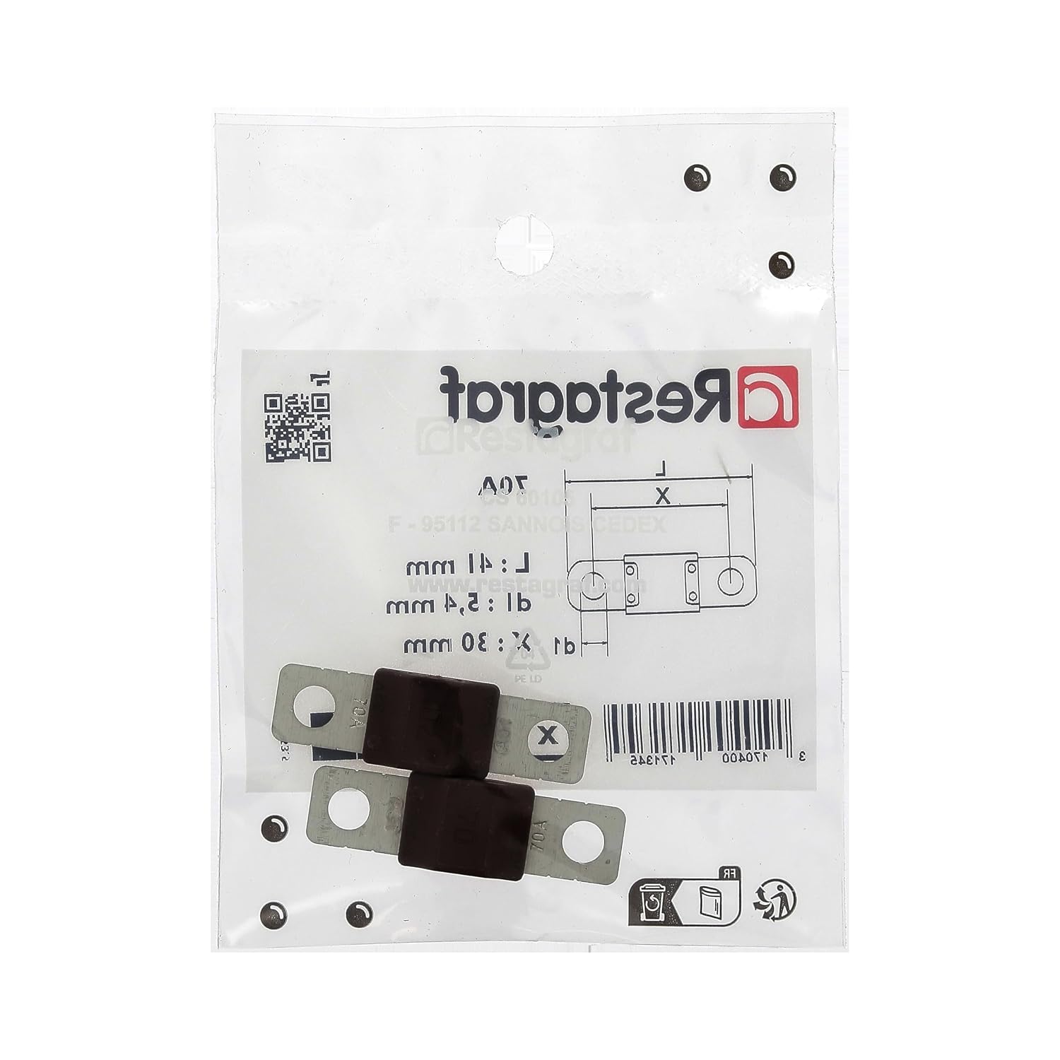 Midi Fuse in Bag, 58V/70A, Brown