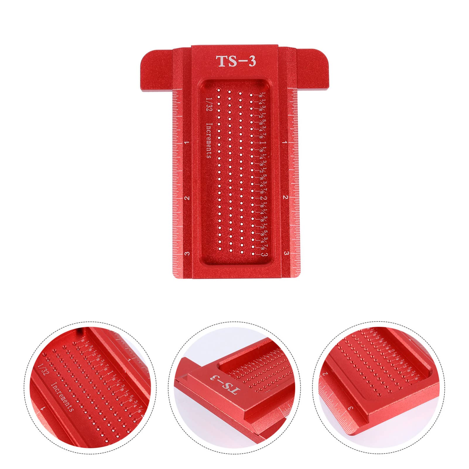 jojofuny 2pezzi Righello Per Marcatura Falegnameria Con Scriber e Precisione Elevata Strumento Di Misura Per Progetti Di Casa e Ufficio Per Architetti e Artisti Rosso