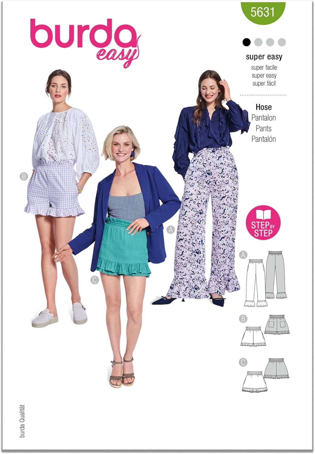 Burda Style 5631 Sewing Pattern for Misses Pants