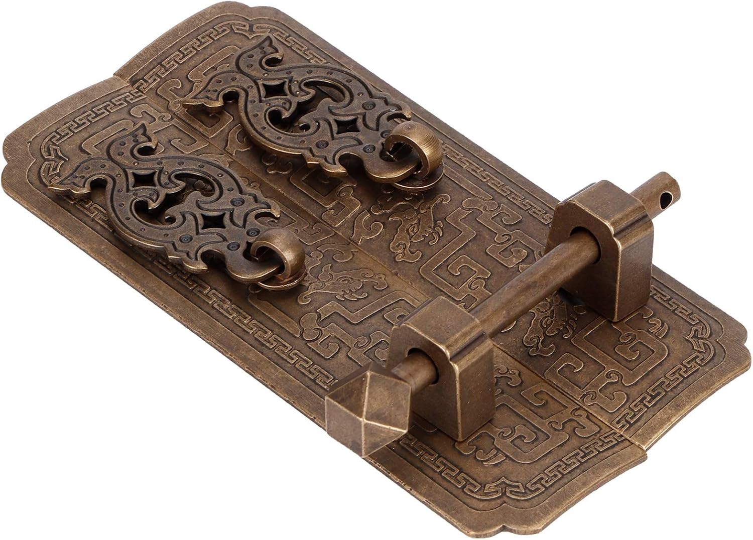 Antique Copper Door Handle Set Chinese Style Pull Handles for Furniture Cabinet Desk Drawers Vintage Restoration